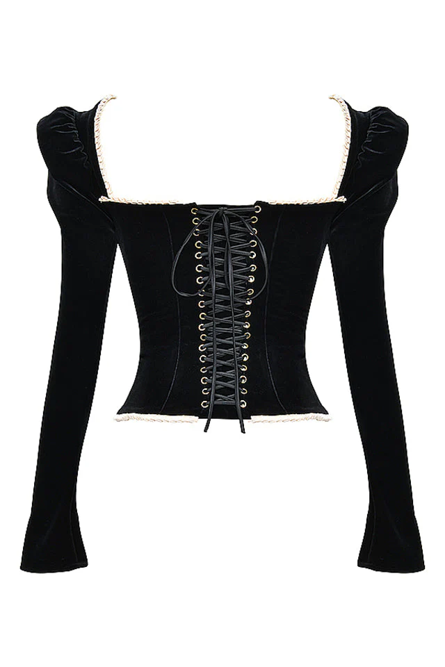Black Velvet Corset - Image 8