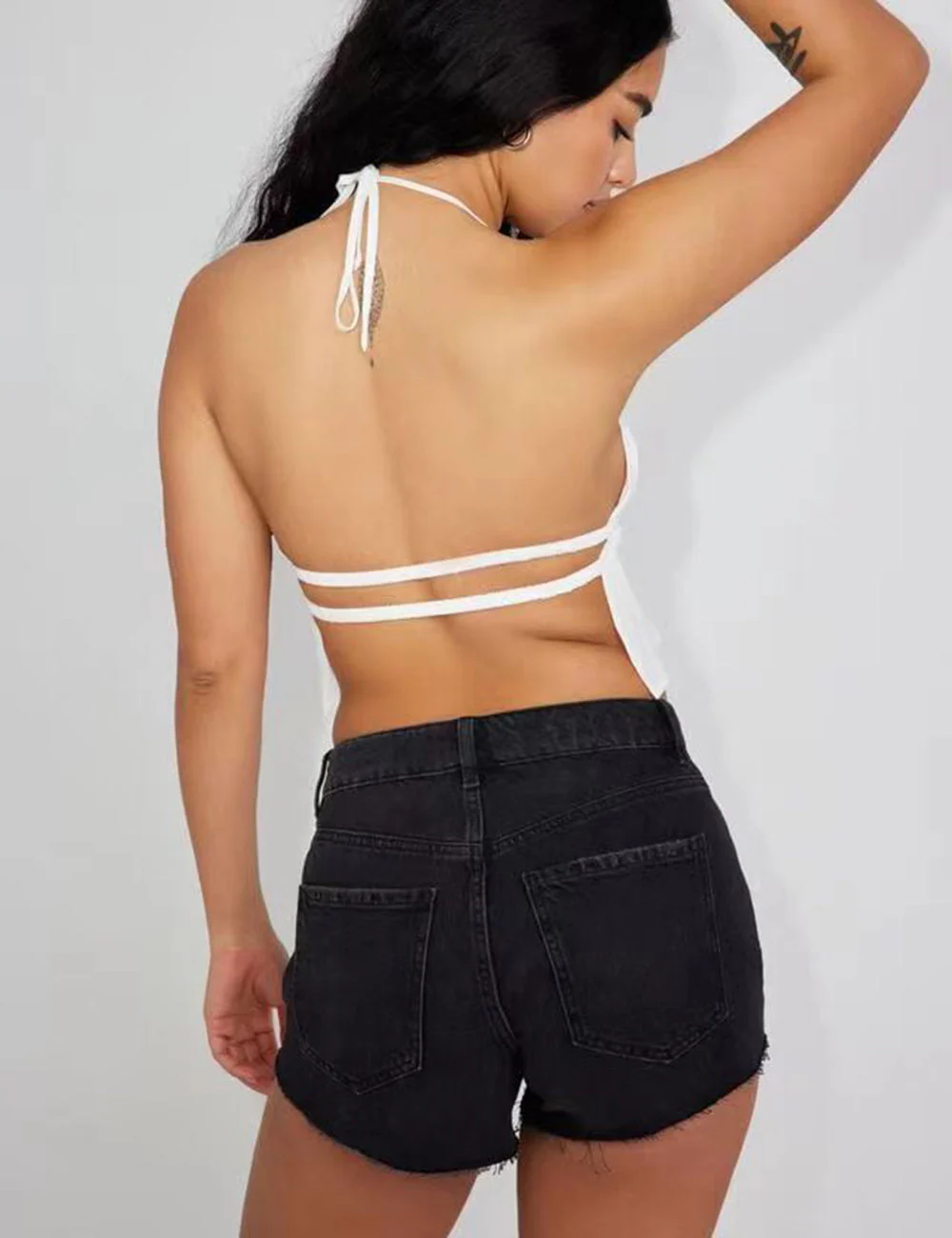 Blue Floral Halter Tank Tops - Image 5