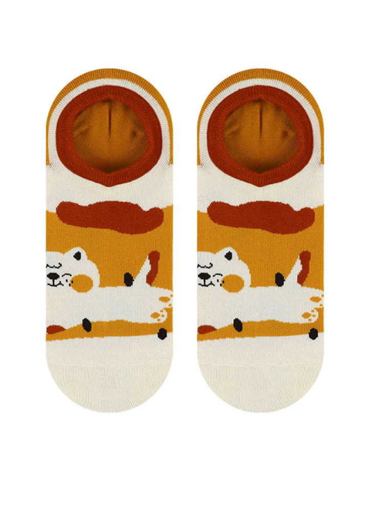 Cartoon Kitty Boat Socks - Image 12