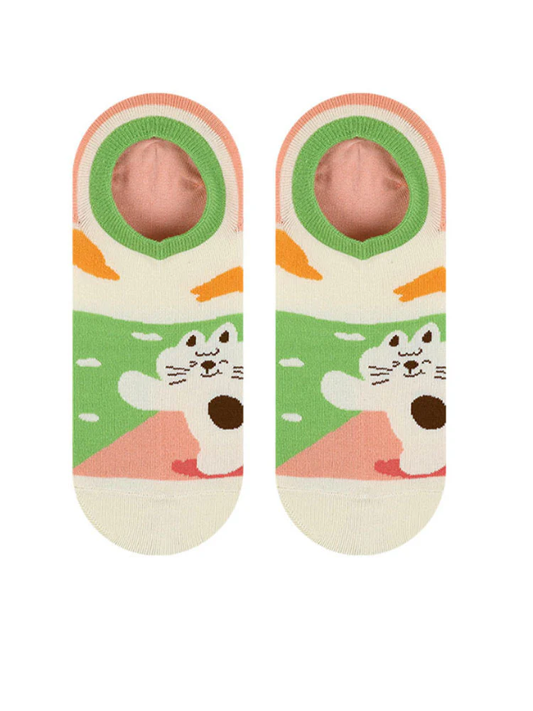 Cartoon Kitty Boat Socks - Image 14