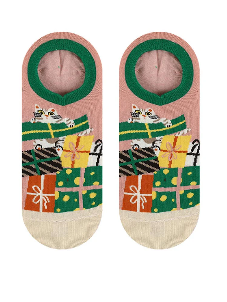Cartoon Kitty Boat Socks - Image 16