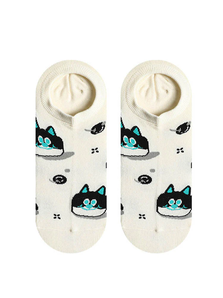 Cartoon Kitty Boat Socks - Image 18