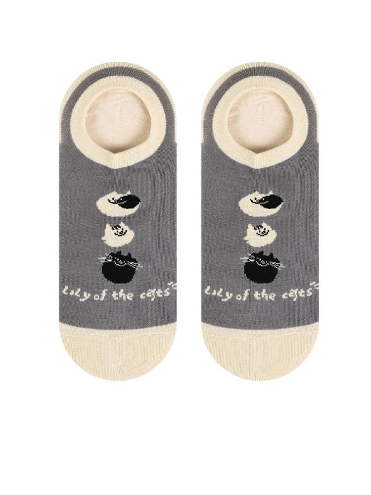 Cartoon Kitty Boat Socks - Image 21