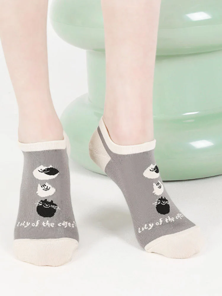 Cartoon Kitty Boat Socks - Image 5