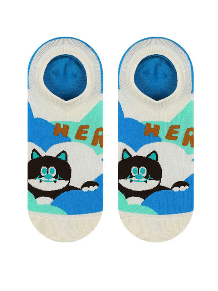 Cartoon Kitty Boat Socks - Image 7