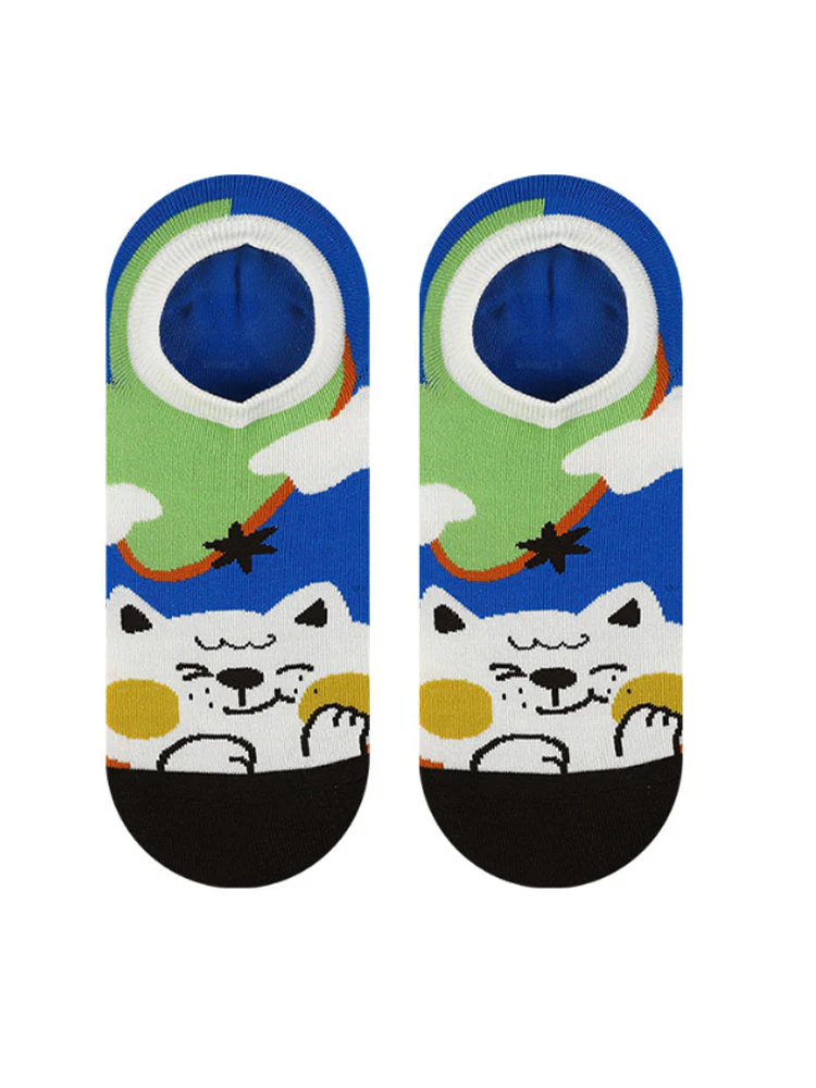 Cartoon Kitty Boat Socks - Image 8