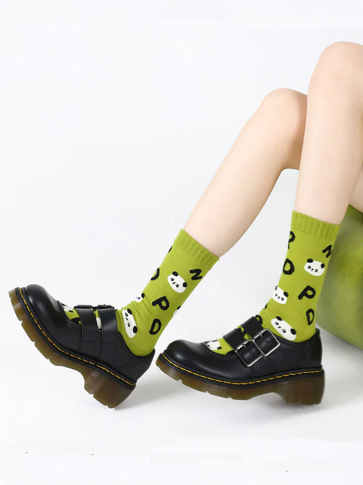 Cartoon Panda Pattern Cotton Socks - Image 6