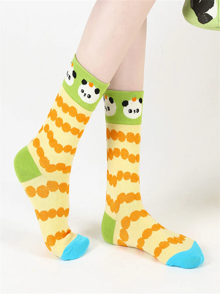 Cartoon Panda Pattern Cotton Socks - Image 7