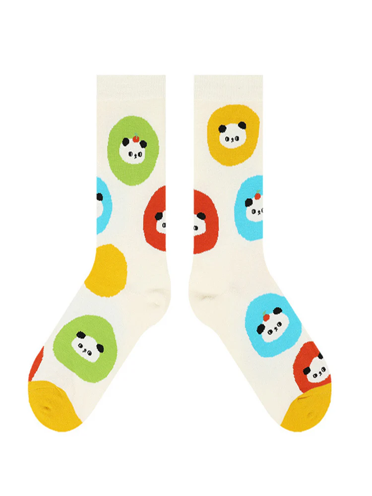 Cartoon Panda Pattern Cotton Socks - Image 9