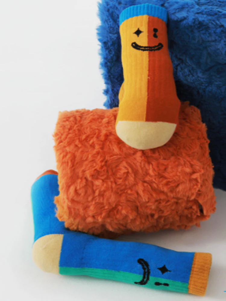 Color Block Asymmetrical Cotton Socks - Image 11