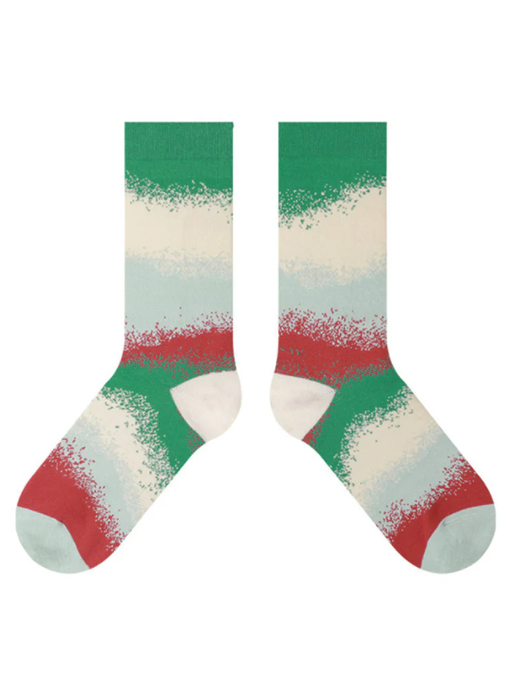 Colorful Gradient Theme Cotton Socks - Image 11