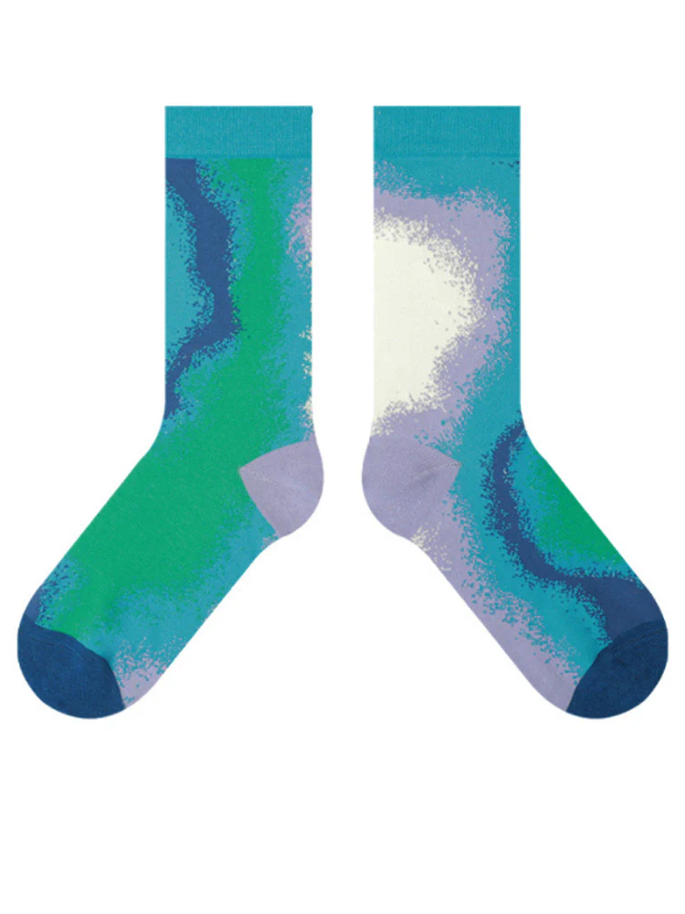Colorful Gradient Theme Cotton Socks - Image 13