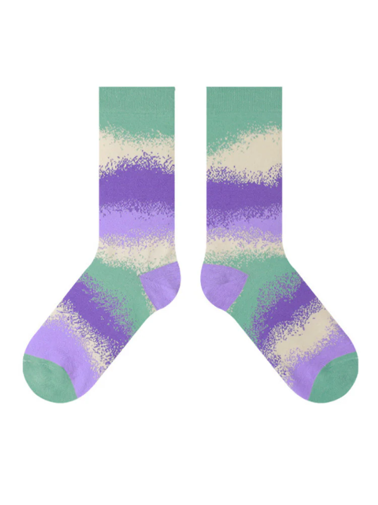 Colorful Gradient Theme Cotton Socks - Image 14