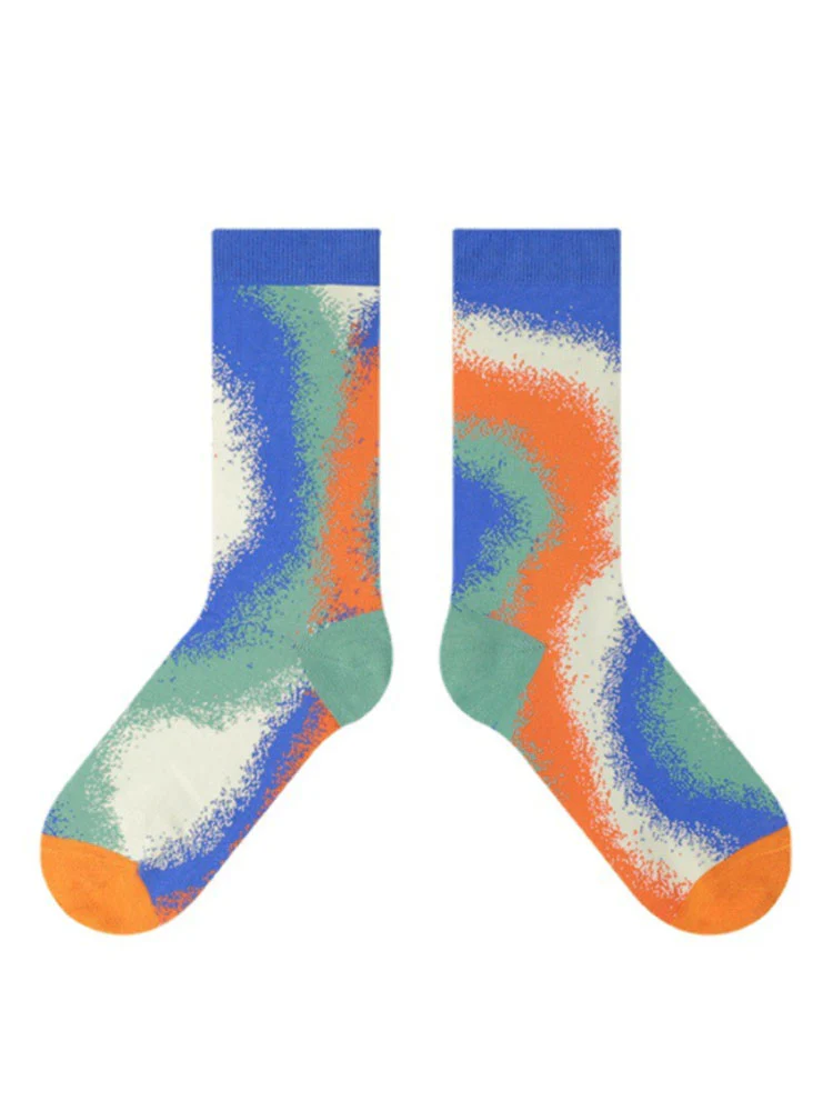 Colorful Gradient Theme Cotton Socks - Image 15
