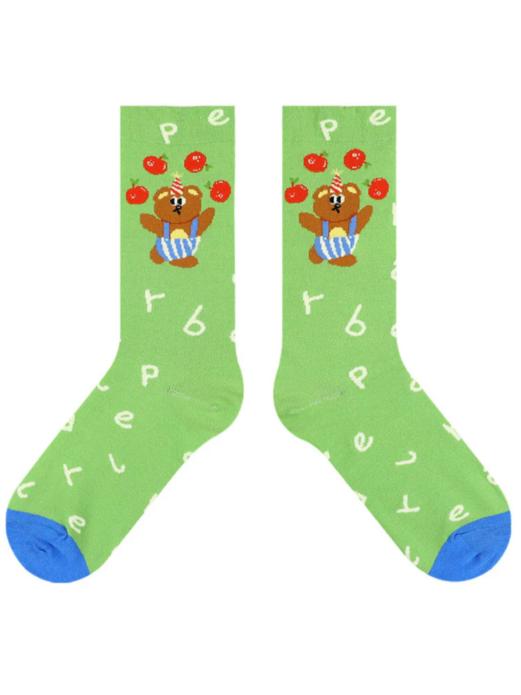 Cute Bear Cartoon Socks - Image 13