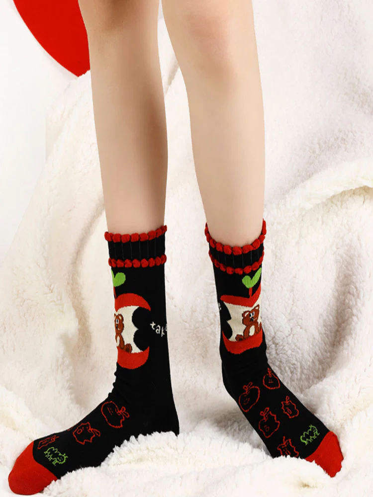 Cute Bear Cartoon Socks - Image 7