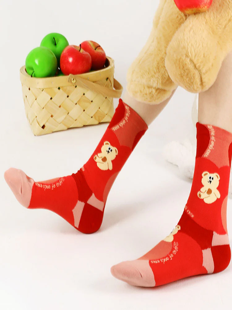 Cute Bear Cartoon Socks - Image 8