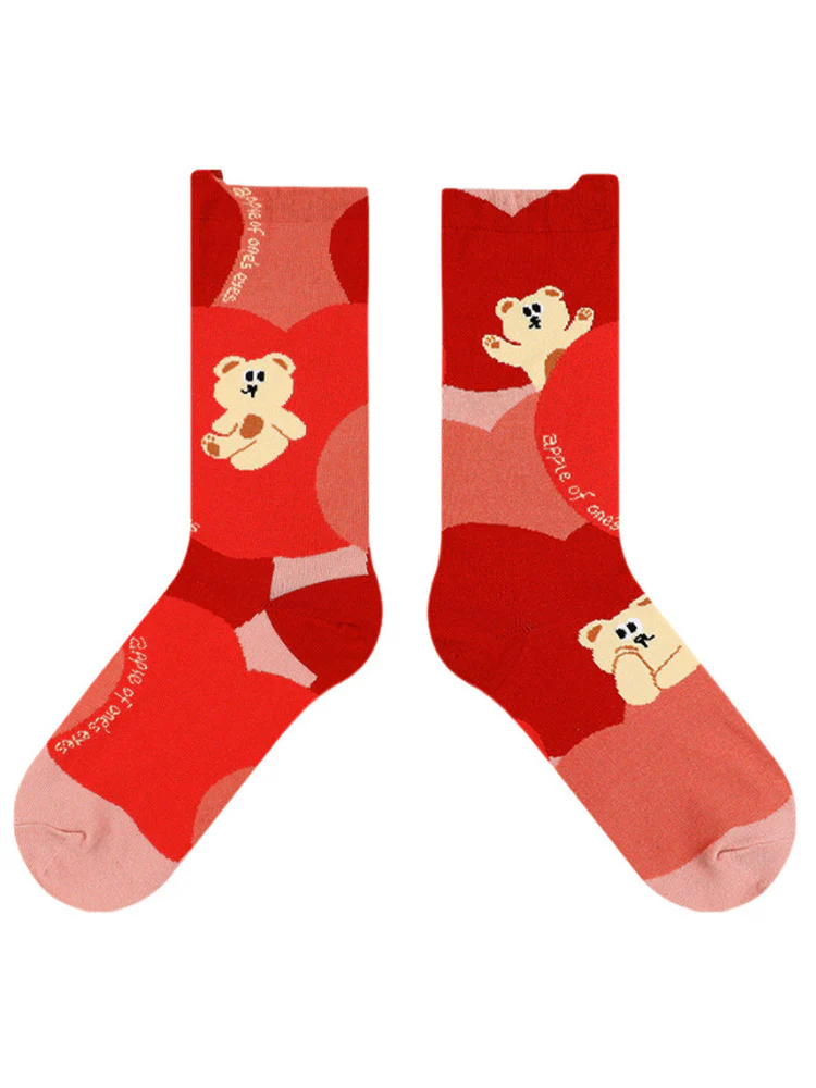 Cute Bear Cartoon Socks - Image 9