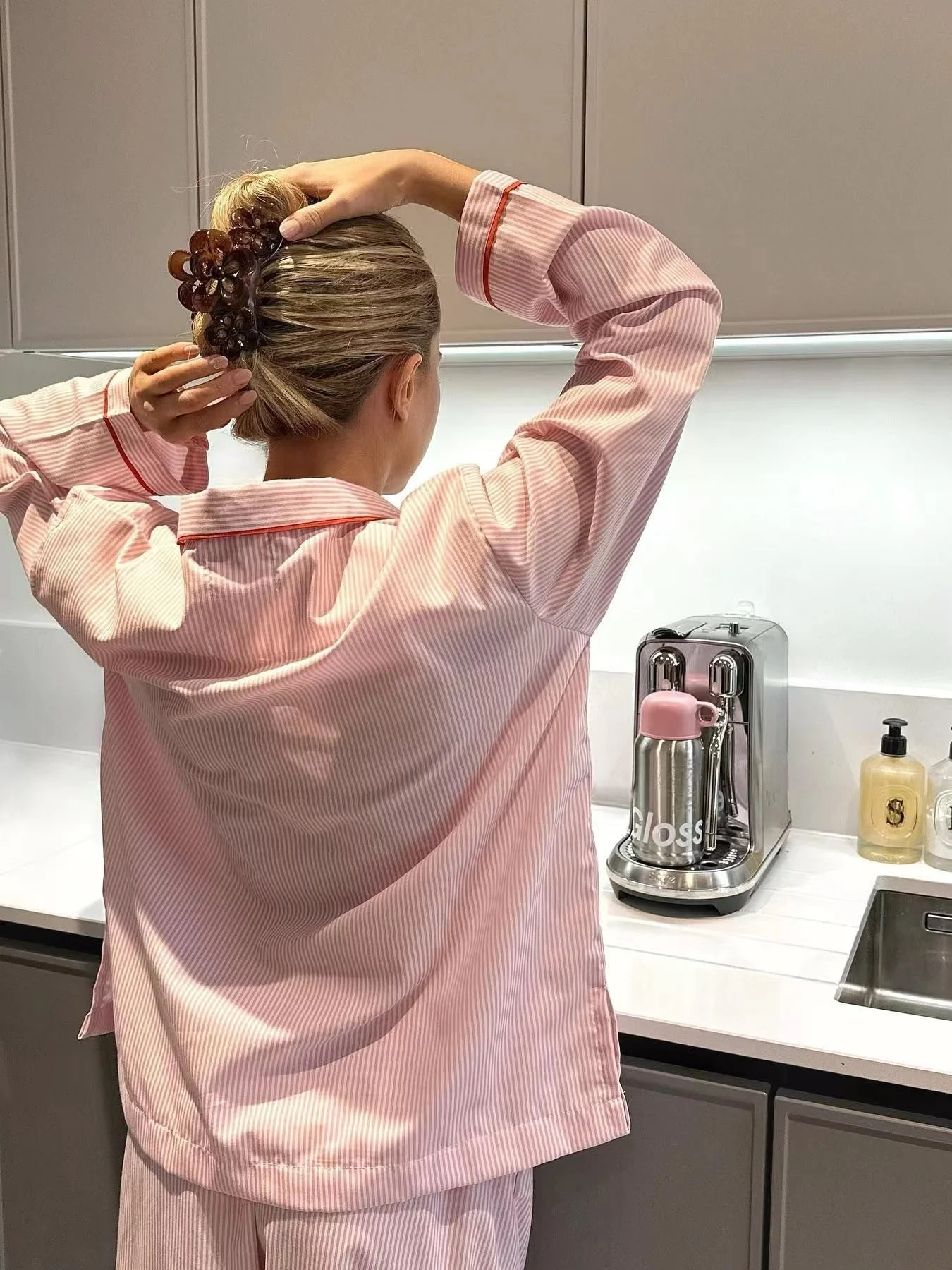 Girl Love Pajama in Pink Stripes - Image 3