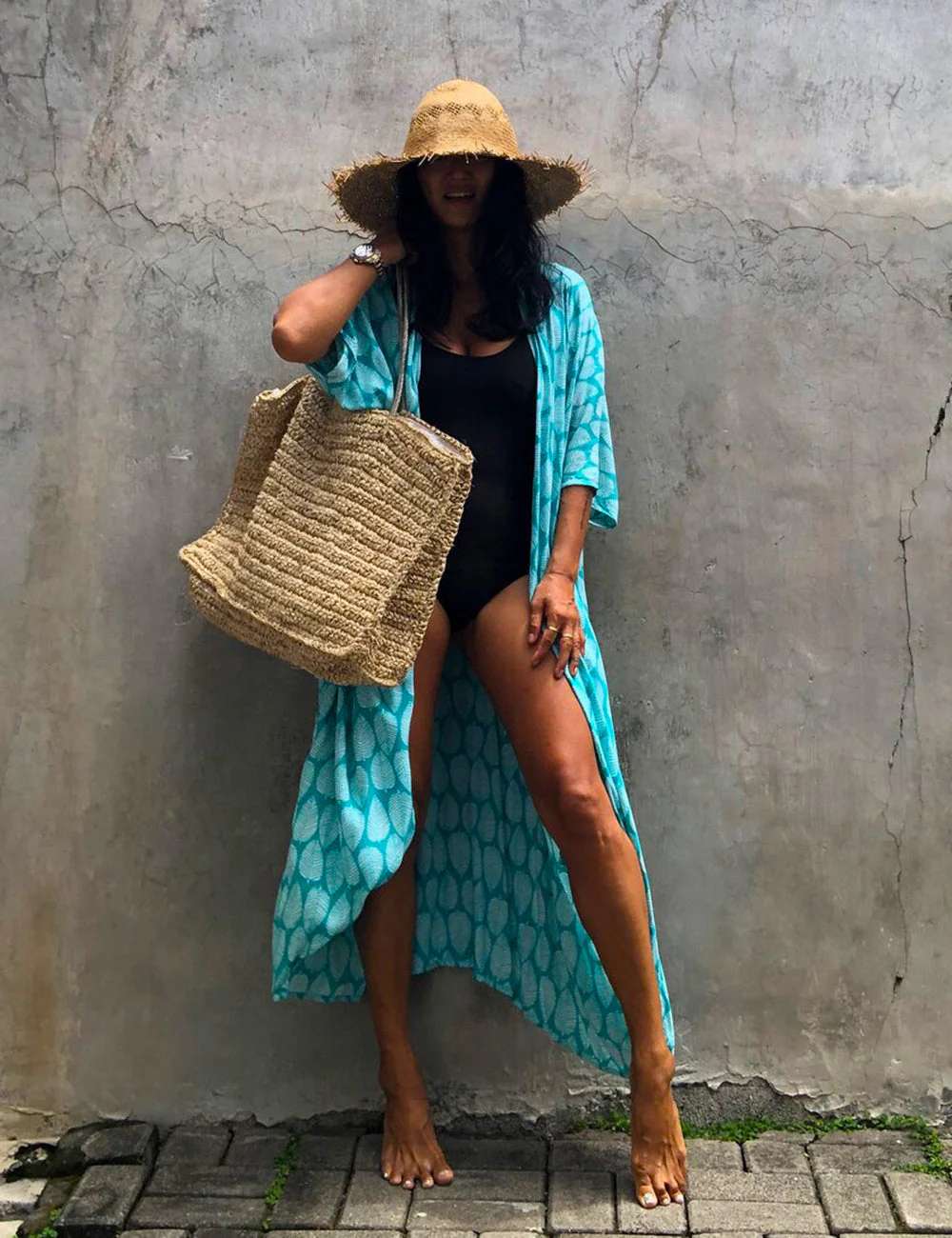 Hidden Island Boho Printed Kimono Beach Cover-up - Image 3