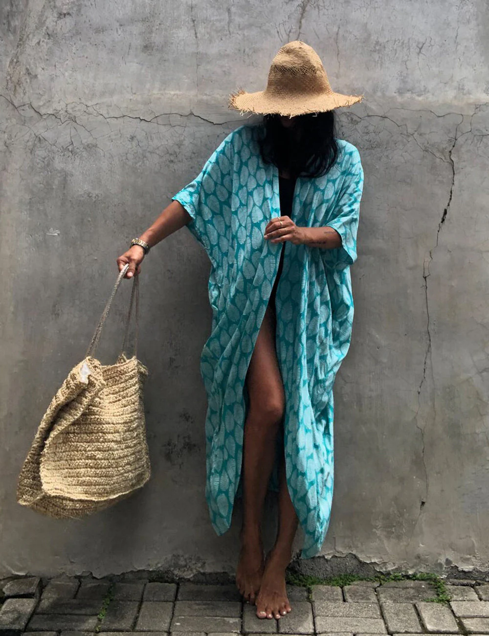 Hidden Island Boho Printed Kimono Beach Cover-up - Image 4