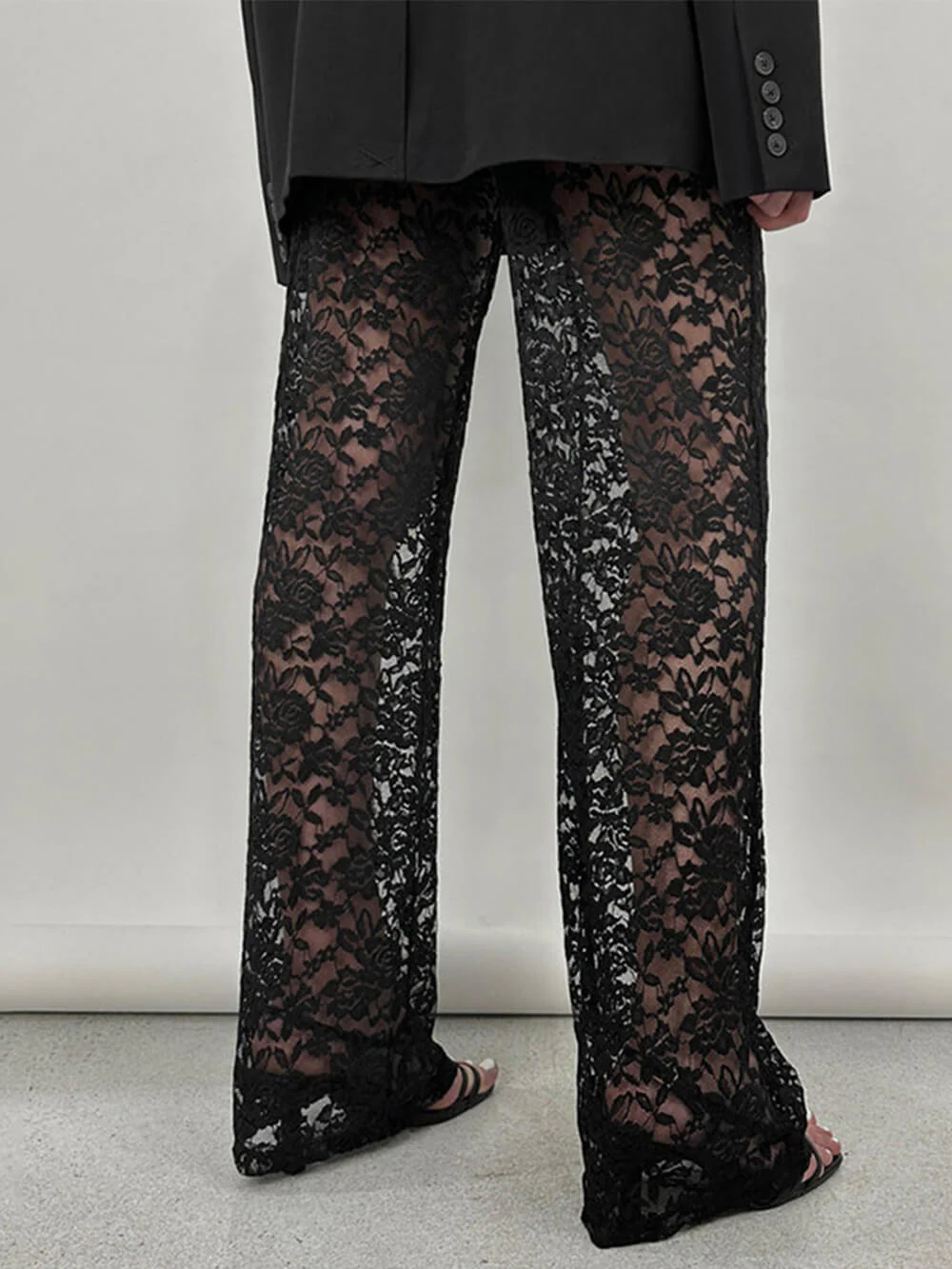 Lace High-Length Straight Pants - Image 3