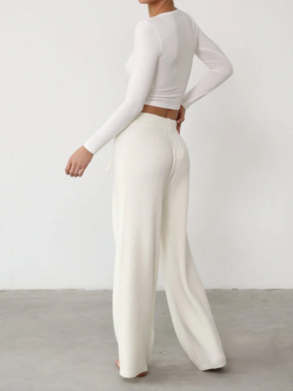 Organic Thermal Knit Wide Leg Pant - Image 3
