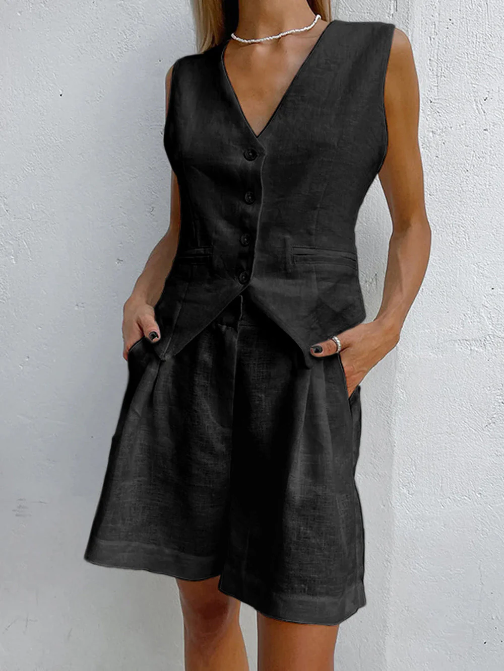 Paros Cover Up Two Piece Shorts Set - Image 3