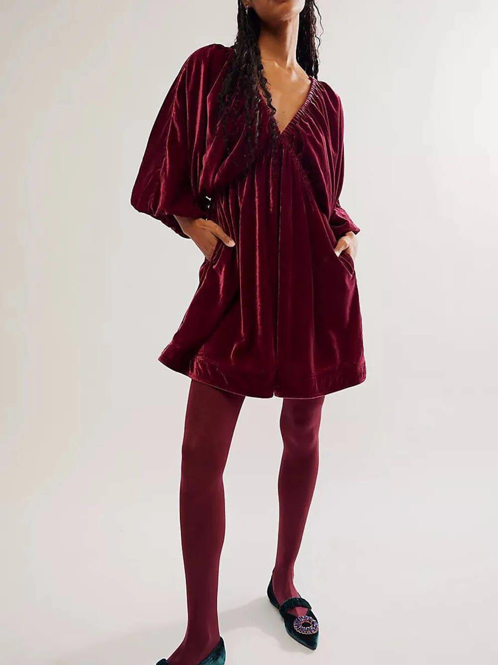 Portia Velvet Mini Dress - Image 3