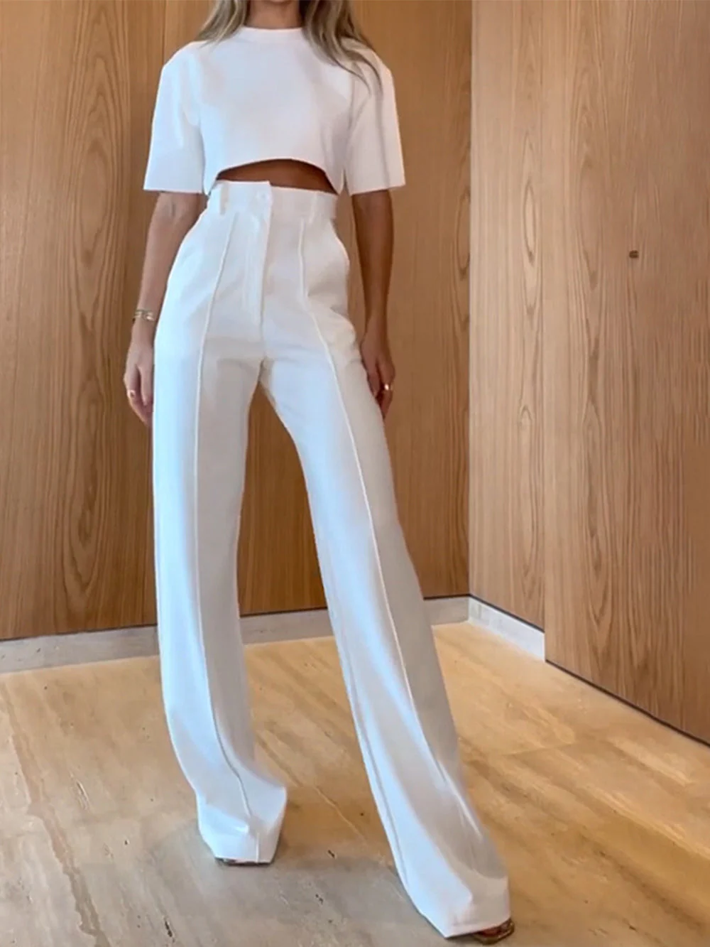 Contour Top & Pocket Wide Leg Pant Set - Image 4