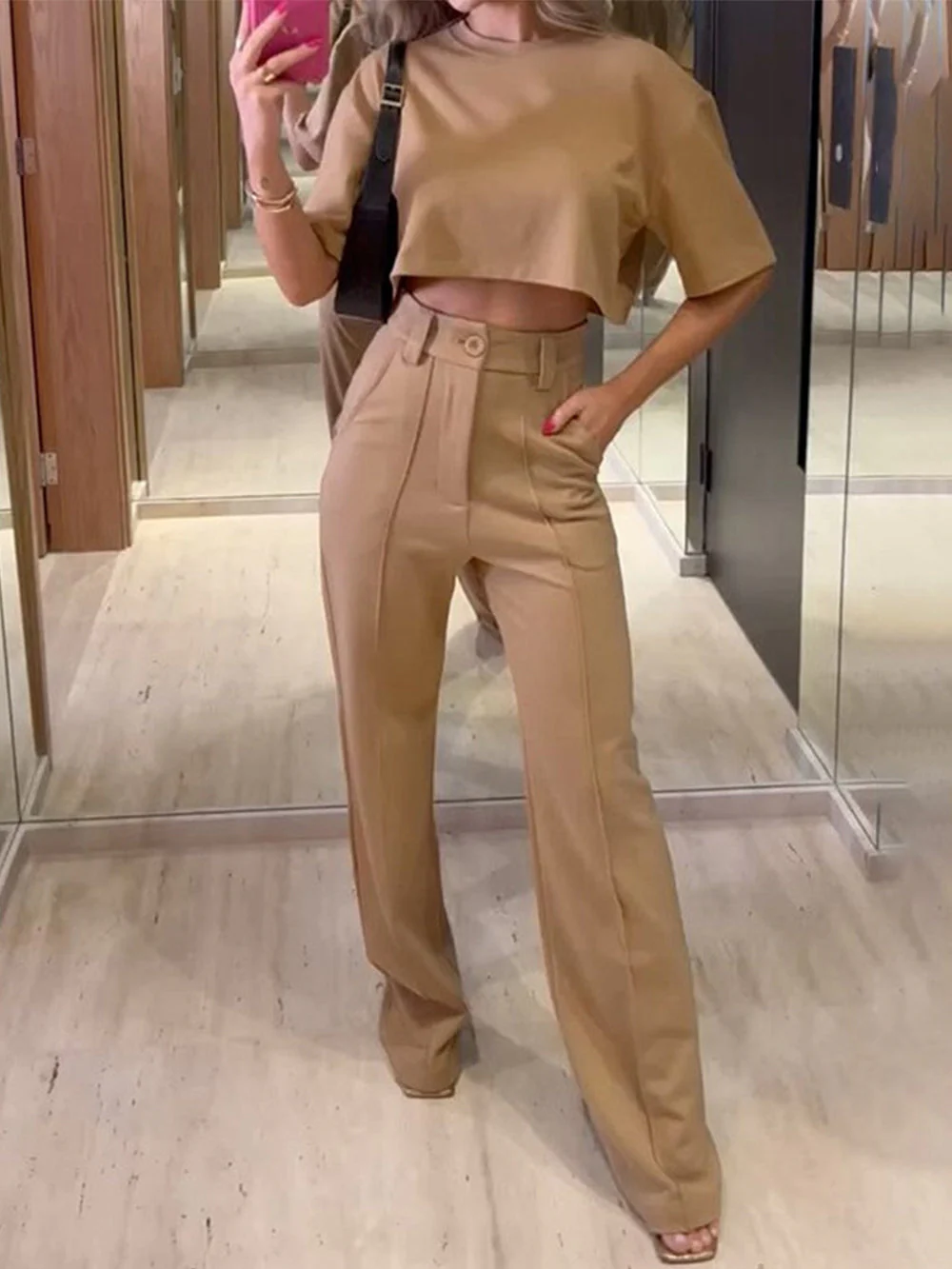 Contour Top & Pocket Wide Leg Pant Set - Image 7