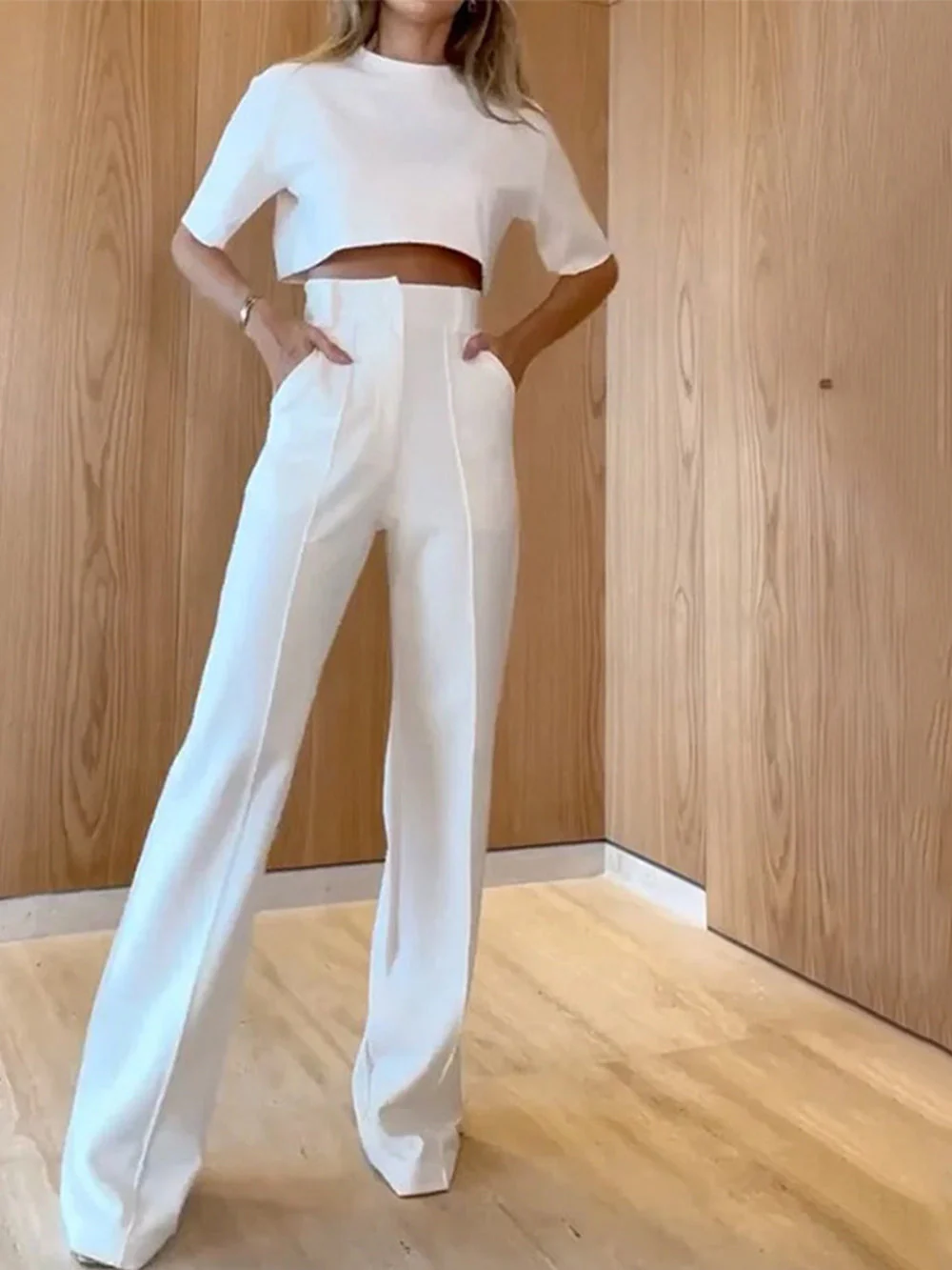 Contour Top & Pocket Wide Leg Pant Set - Image 8