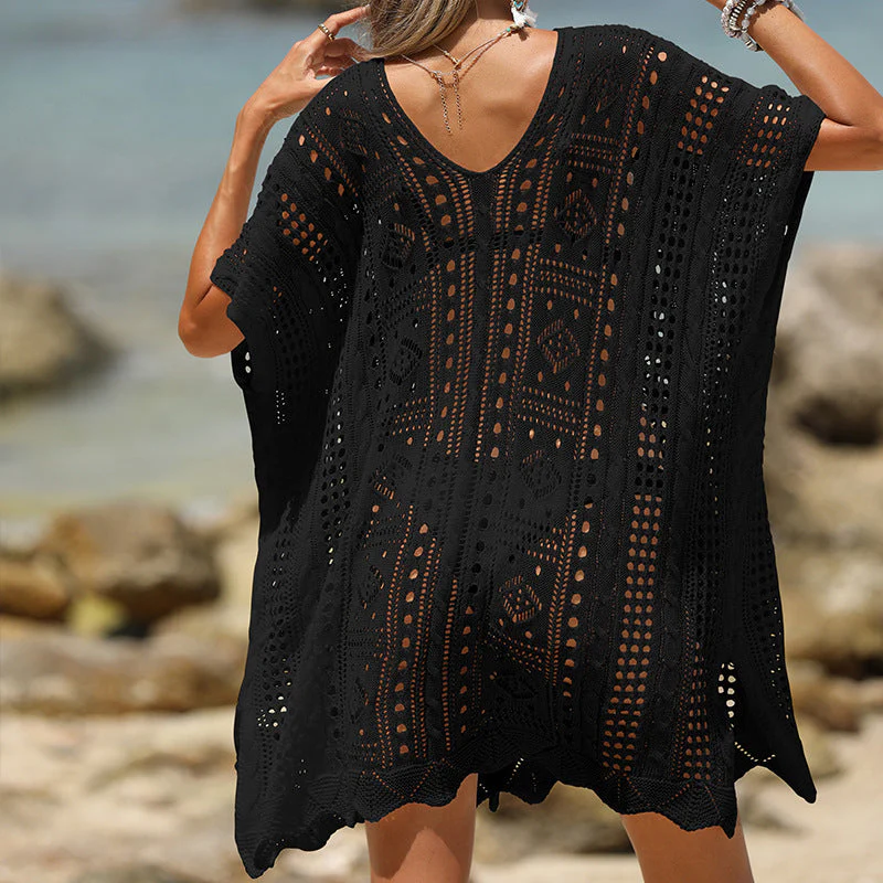 Sexy Cutout Texture Sun Protection Beach Cover-Up Clothes - Image 7