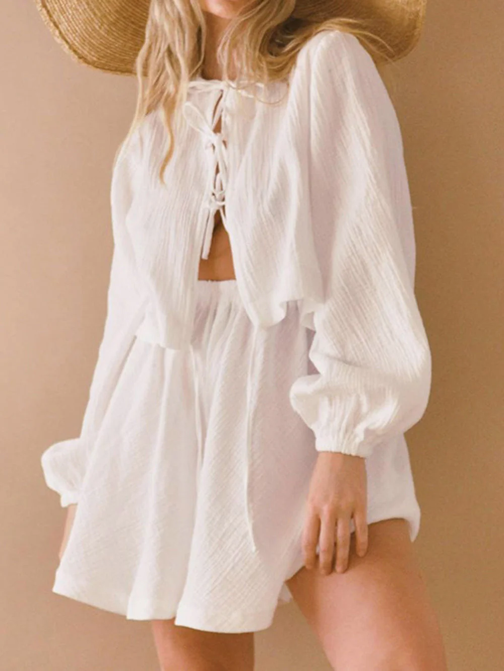 Tie Cotton Linen Suit - Image 3