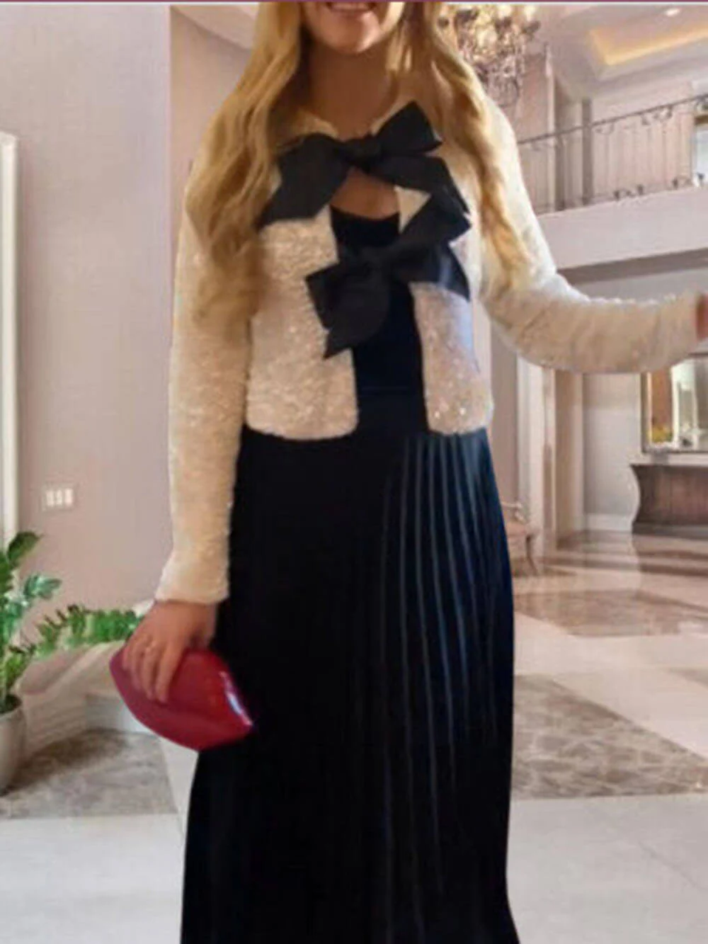 Tie-front Sequined Jacket - Image 7