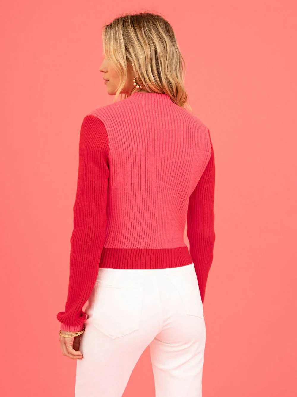 Valentine's Day Heart Pattern Turtleneck Knit Sweater - Image 12