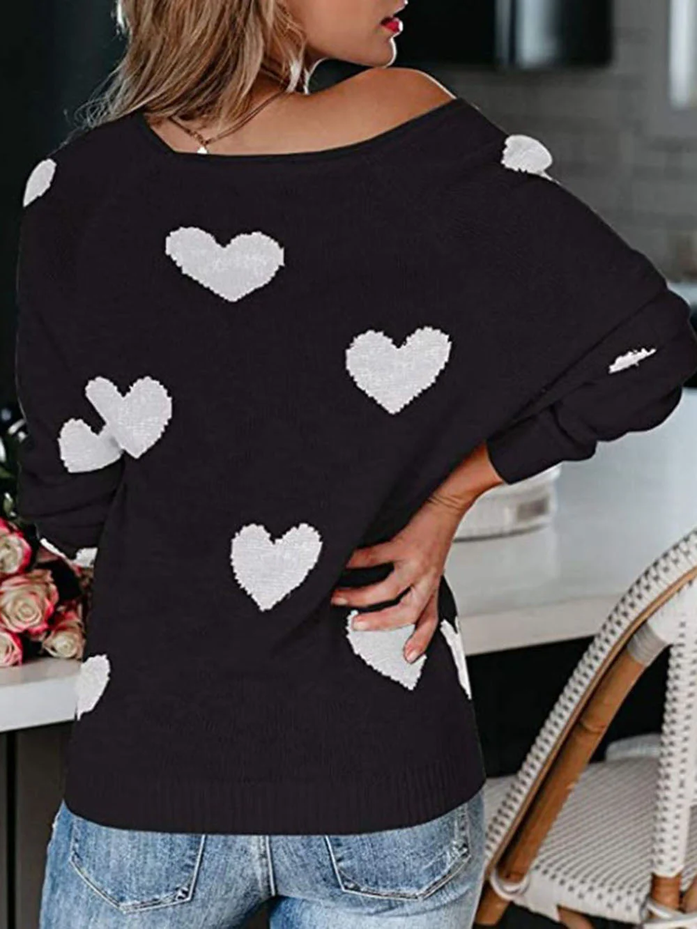 Valentine's Day V-Neck Knit Sweater - Image 18