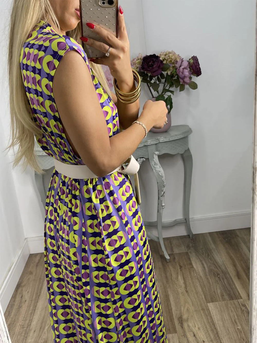 Vintage Check Flared Pants Suit - Image 6