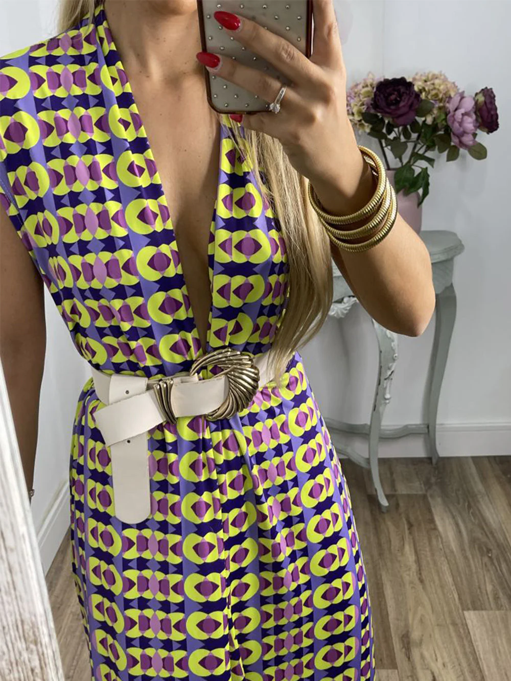 Vintage Check Flared Pants Suit - Image 7