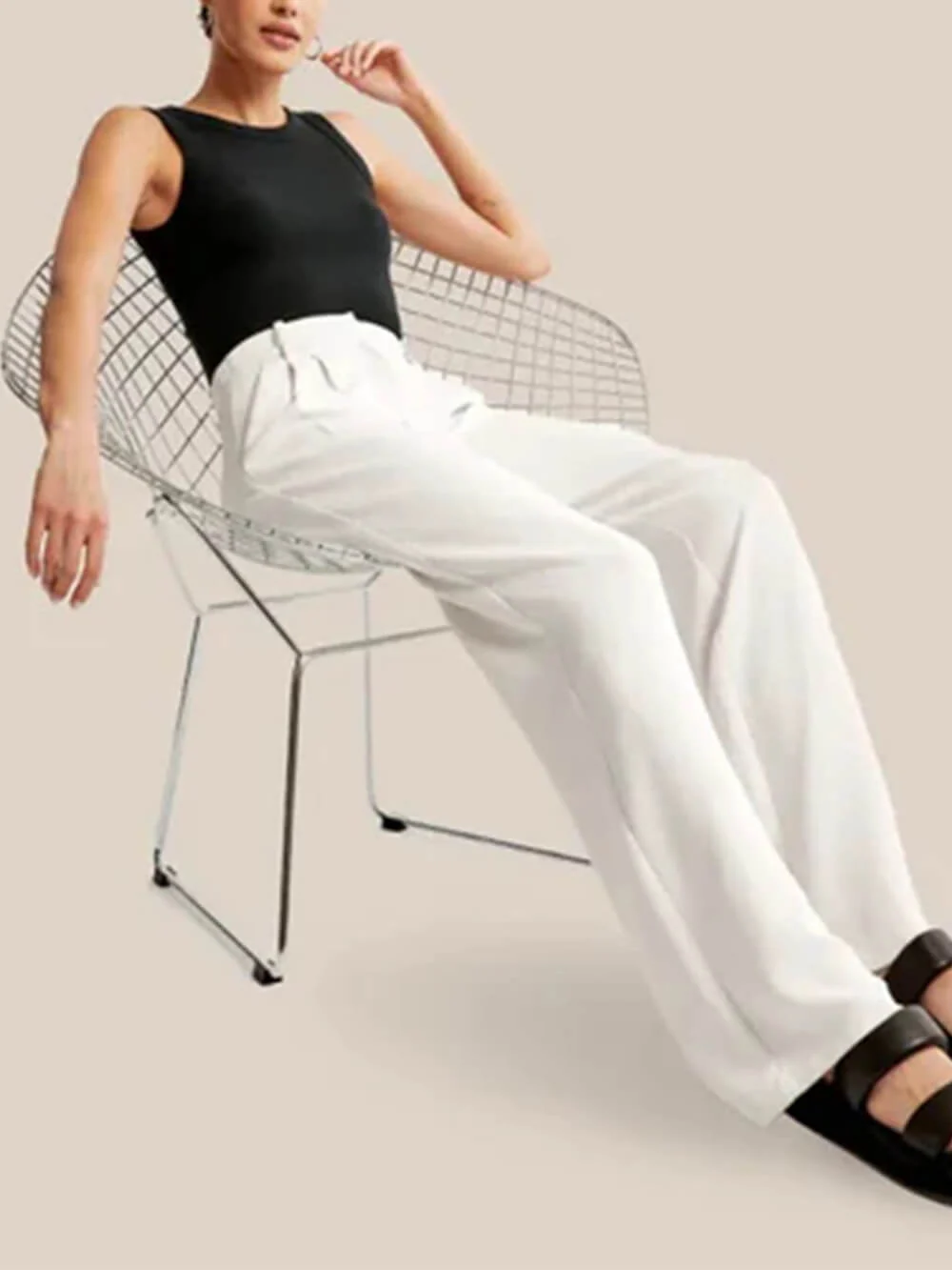 Wide Leg Tailored Pants - Image 5